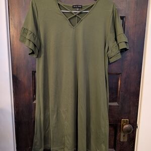 As u wish Green Ruffle short Dress Size medium
